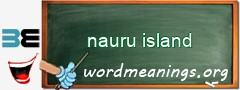 WordMeaning blackboard for nauru island